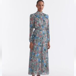 SALONI size 12UK (8 US) Jacqui B silk georgette maxi dress BRAND NEW with tags